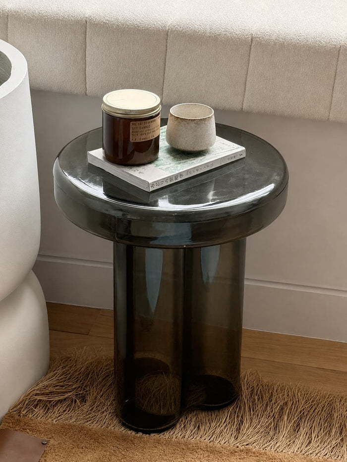 moss glass side table