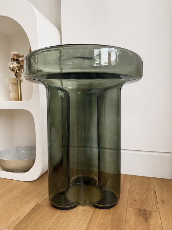 moss glass side table