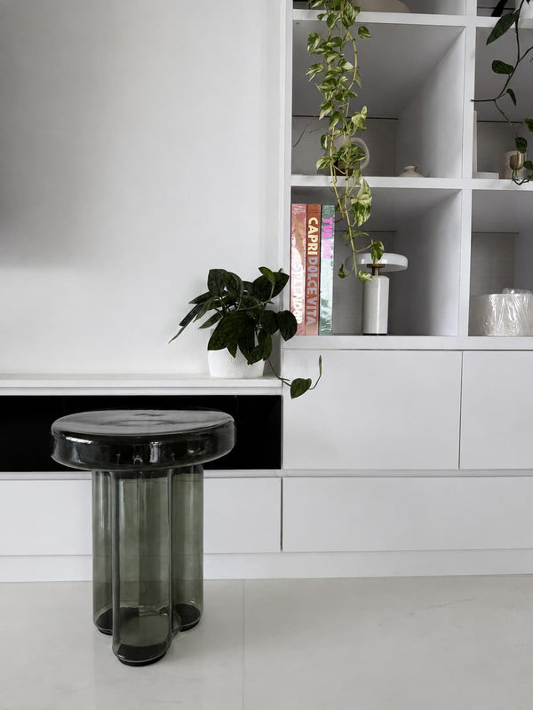 moss glass side table