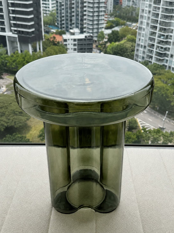 moss glass side table
