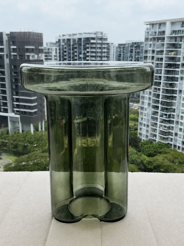 moss glass side table