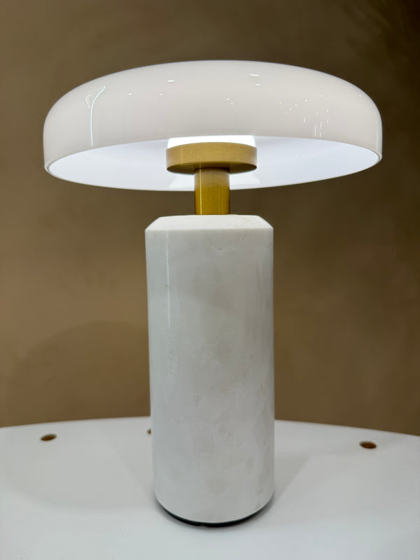 vela mushroom lamp white glass