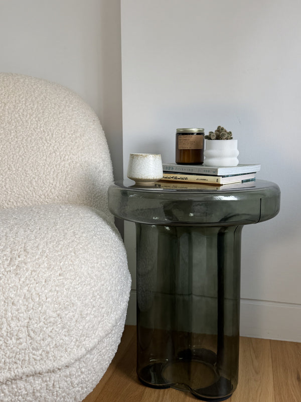 moss glass side table