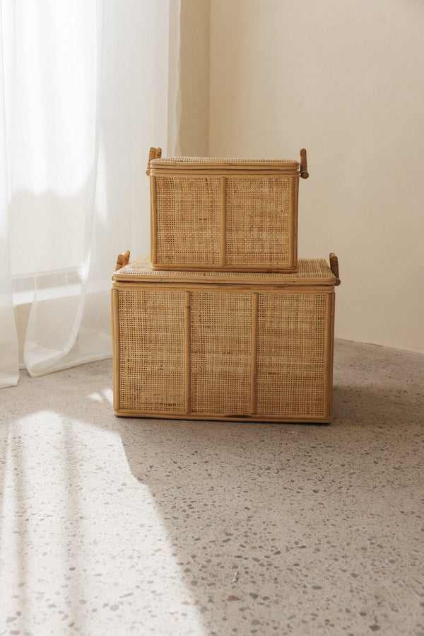 small & large rattan storage