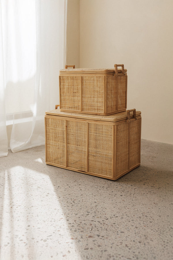 small & large rattan storage