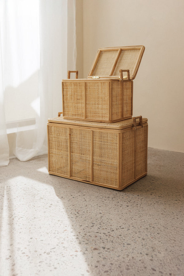 addax large & small rattan storage box bundle