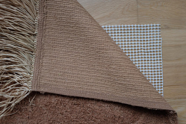 non slip rug underlay large cream