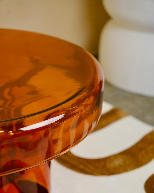 tangelo glass side table