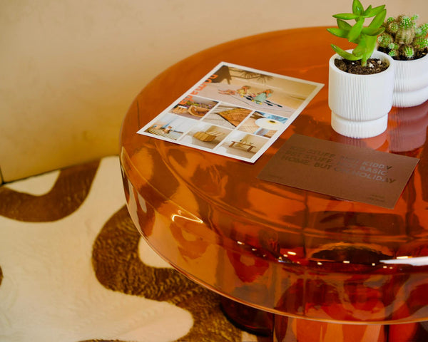 tangelo glass side table