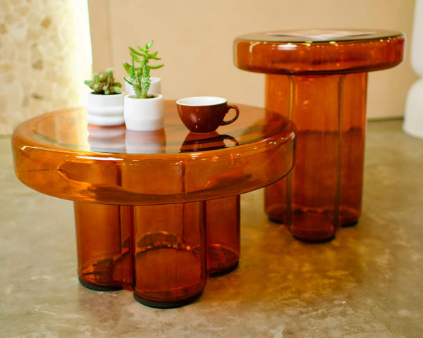 tangelo glass side table