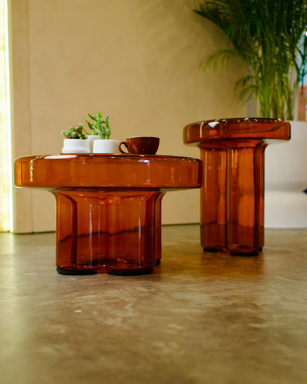 tangelo glass side table