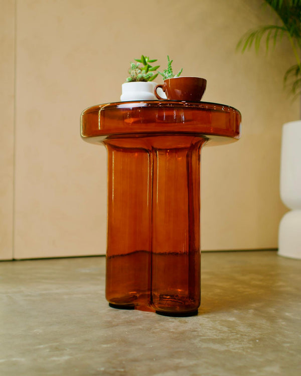 tangelo glass side table