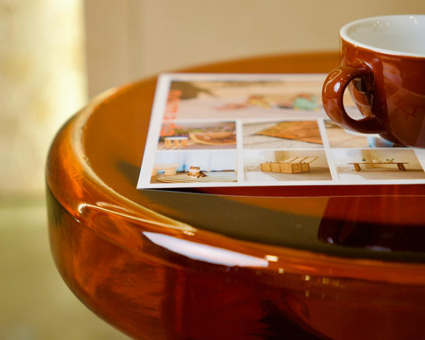 tangelo glass side table