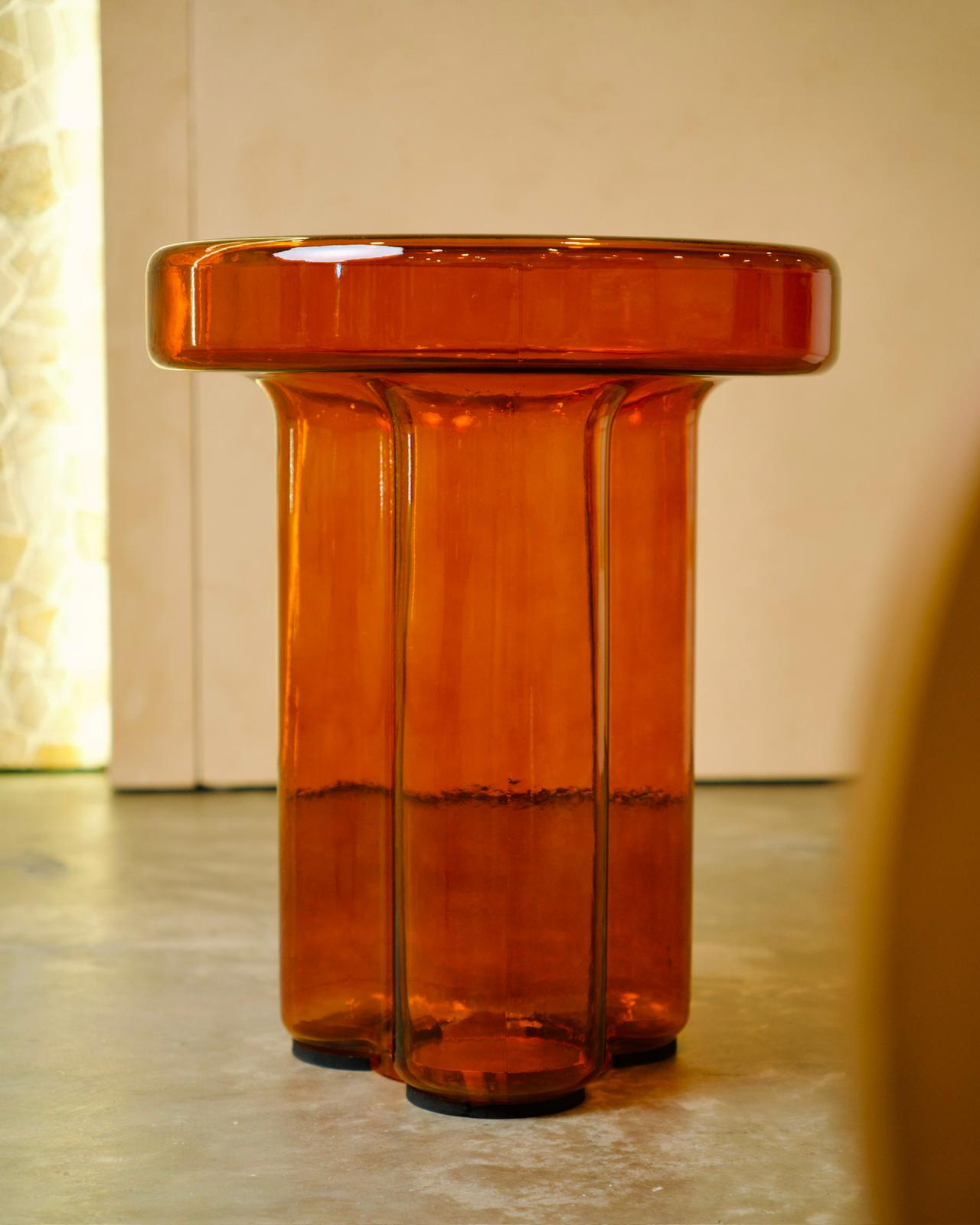 tangelo glass side table