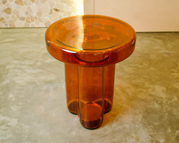 tangelo glass side table