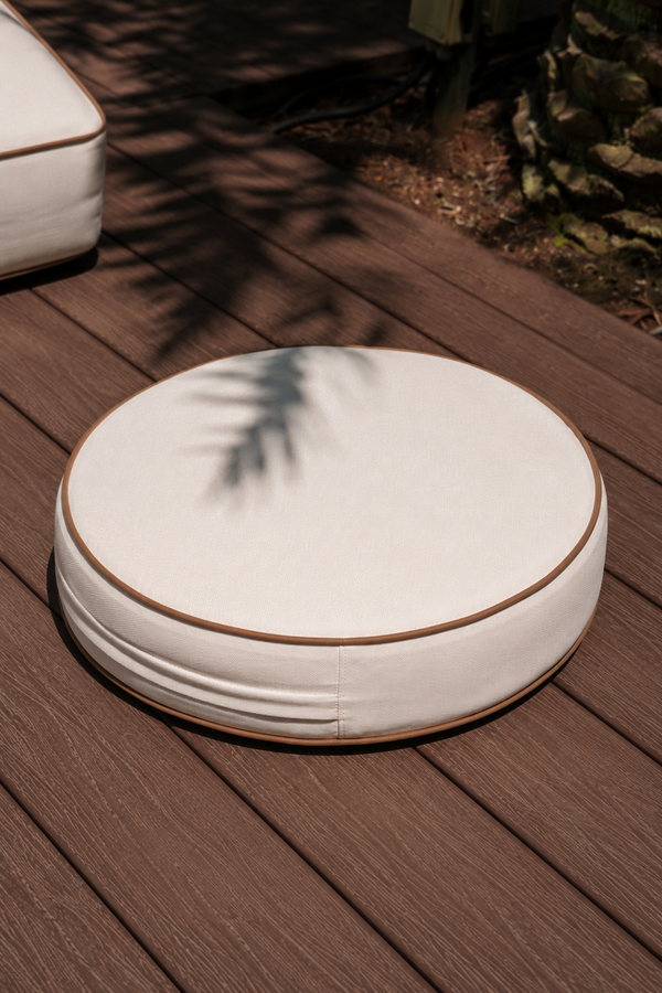 palma bone round floor cushion