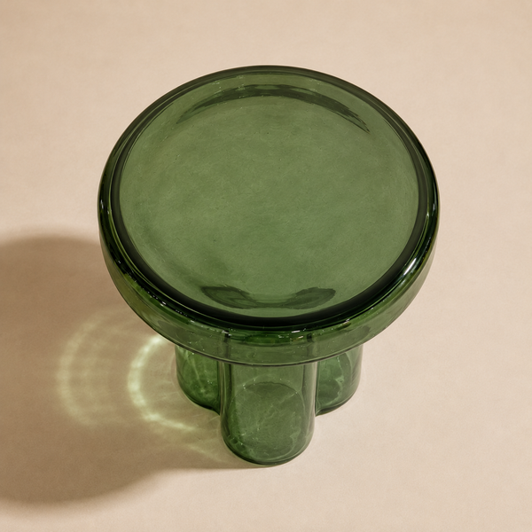 moss glass side table