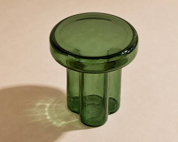 moss glass side table