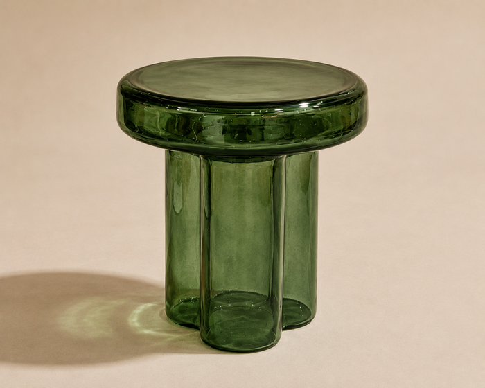 moss glass side table